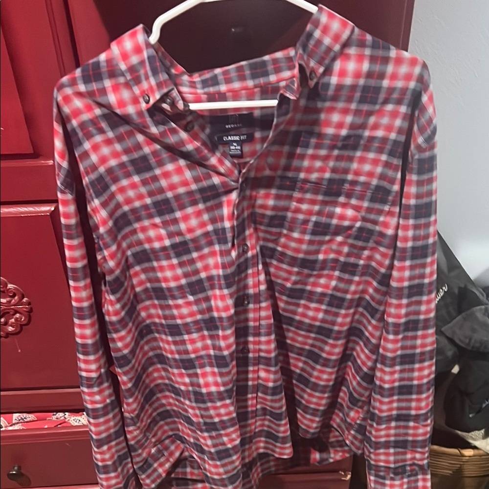 Classic Red Plaid Men's Shirt